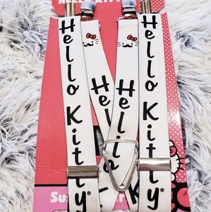 NWT Hello Kitty with mustache suspenders